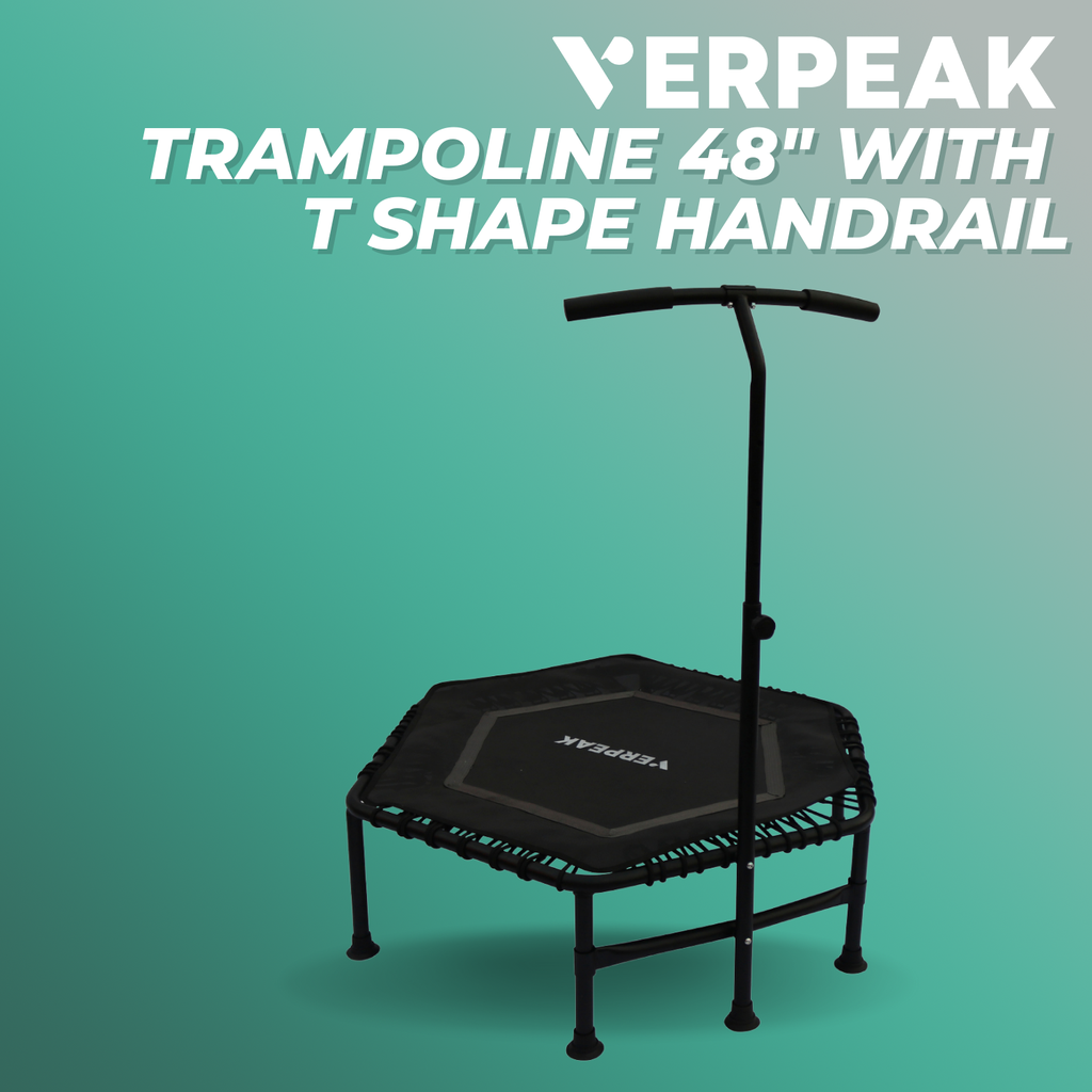 VERPEAK Fitness Trampoline 48" With T Shape Handrail